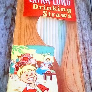 Sweetheart Vintage Straws 1950s Extra Long 94/100 Retro Kitchen Decor